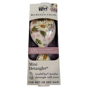 Mackenzie Childs 🎀 Wet  Wild Flowers Pink Mini Detangler Brush New Viral